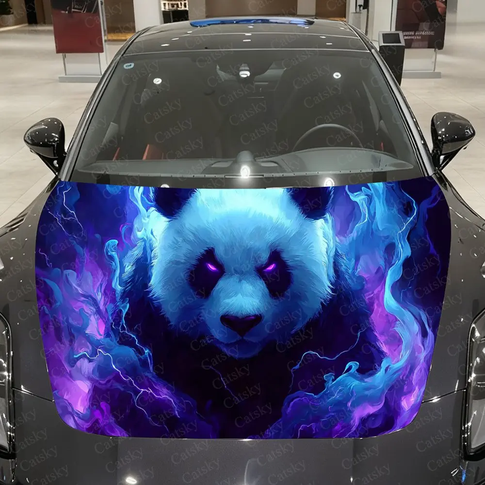 

Виниловая пленка Illusion Flame Panda для автомобиля, водонепроницаемая наклейка на капот из ПВХ, самоклеящиеся устойчивые к царапинам наклейки