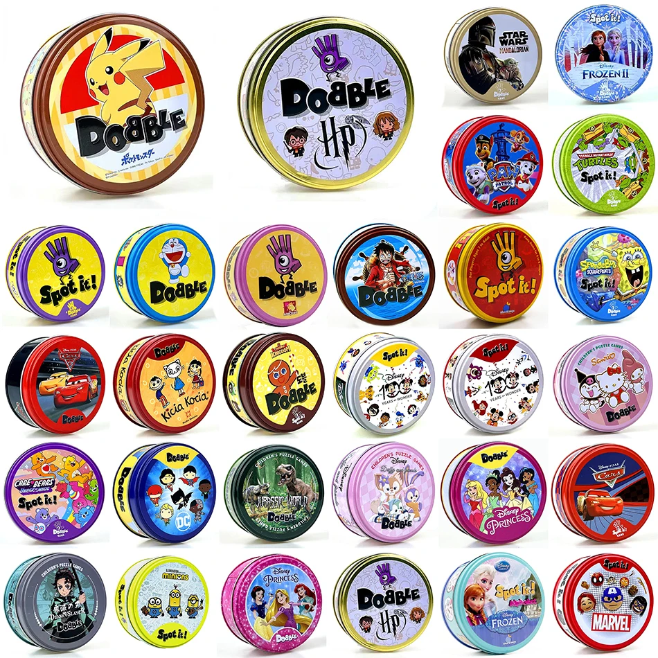 

Spot it Years Of Wonder Dobble Card Game 30/55PCS HP Animals Board Game Players Party Game 2-8 player game HP Metal Box Card