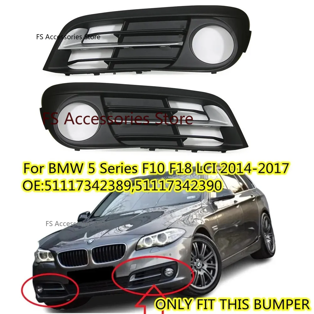 Image of 4 stücke Auto Nebel Licht Rahmen Frontschürze Nebel Licht Grille Für BMW 5 Serie F10 F11 F18 520 528 525 535 530 51117342389,51117342390