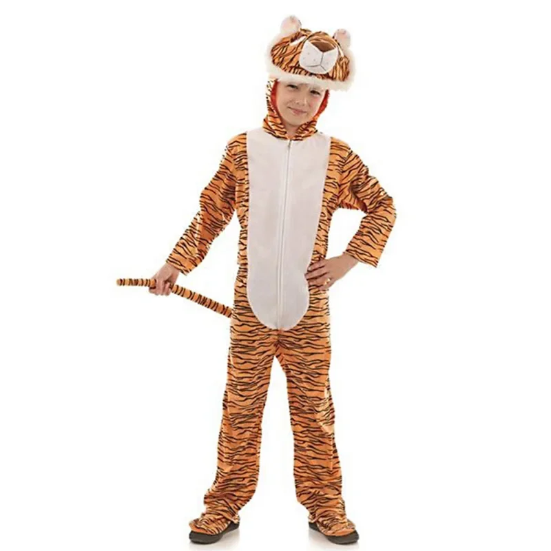 Tuta animale Costume cosplay Orso marrone/Gufo/Tigre Tuta Bambini Ragazzi Ragazze Tuta per spettacoli teatrali Festa di Halloween