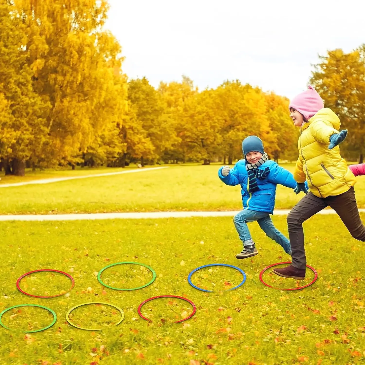 Agility Rings Training Hopscotch Rings Plastic Circle Jumping Hoops For Exercise Soccer Football Gym Footwork Training