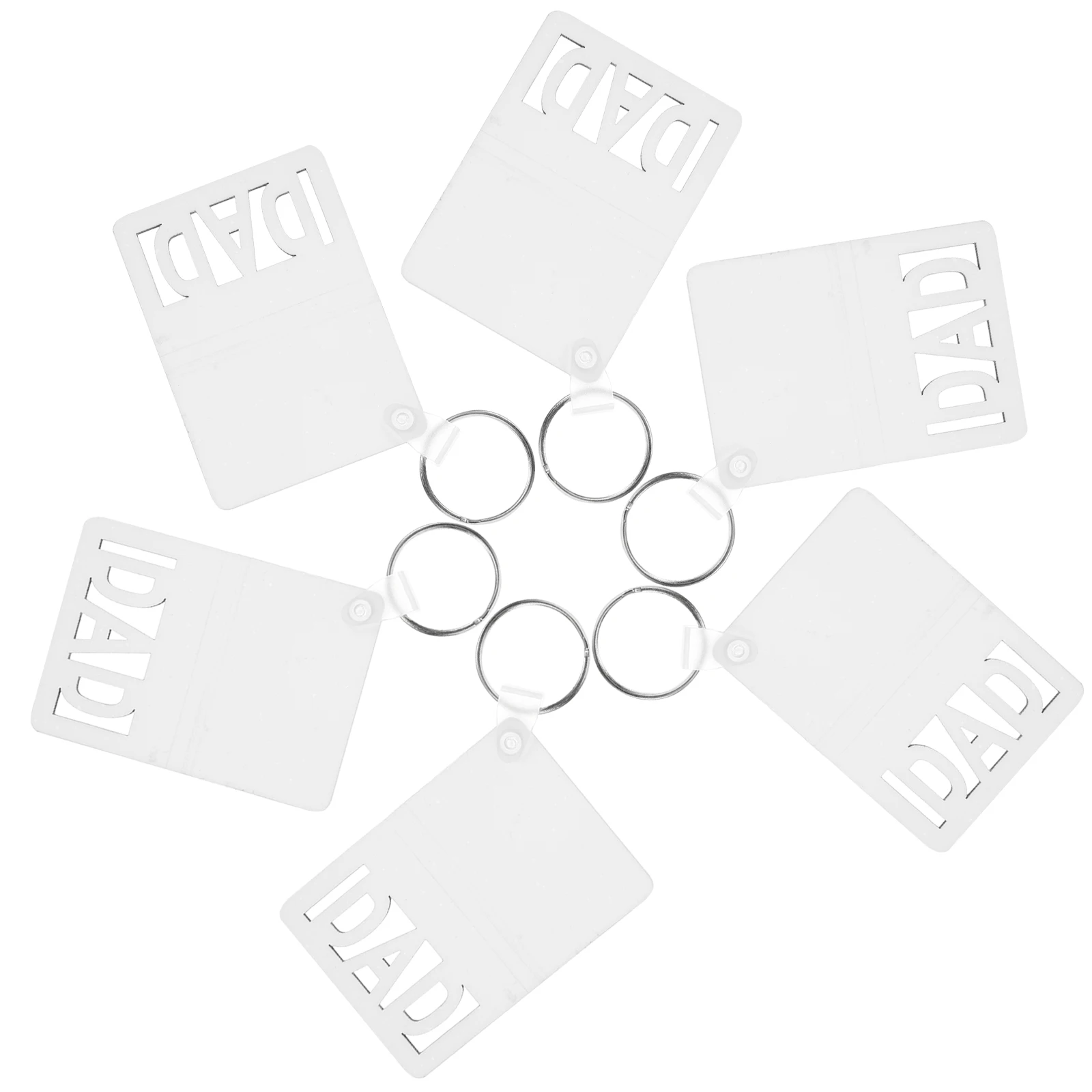 

6 Pcs Keychain Souvenirs Metal Blank Keychains Commemorate Sublimation Ring Father