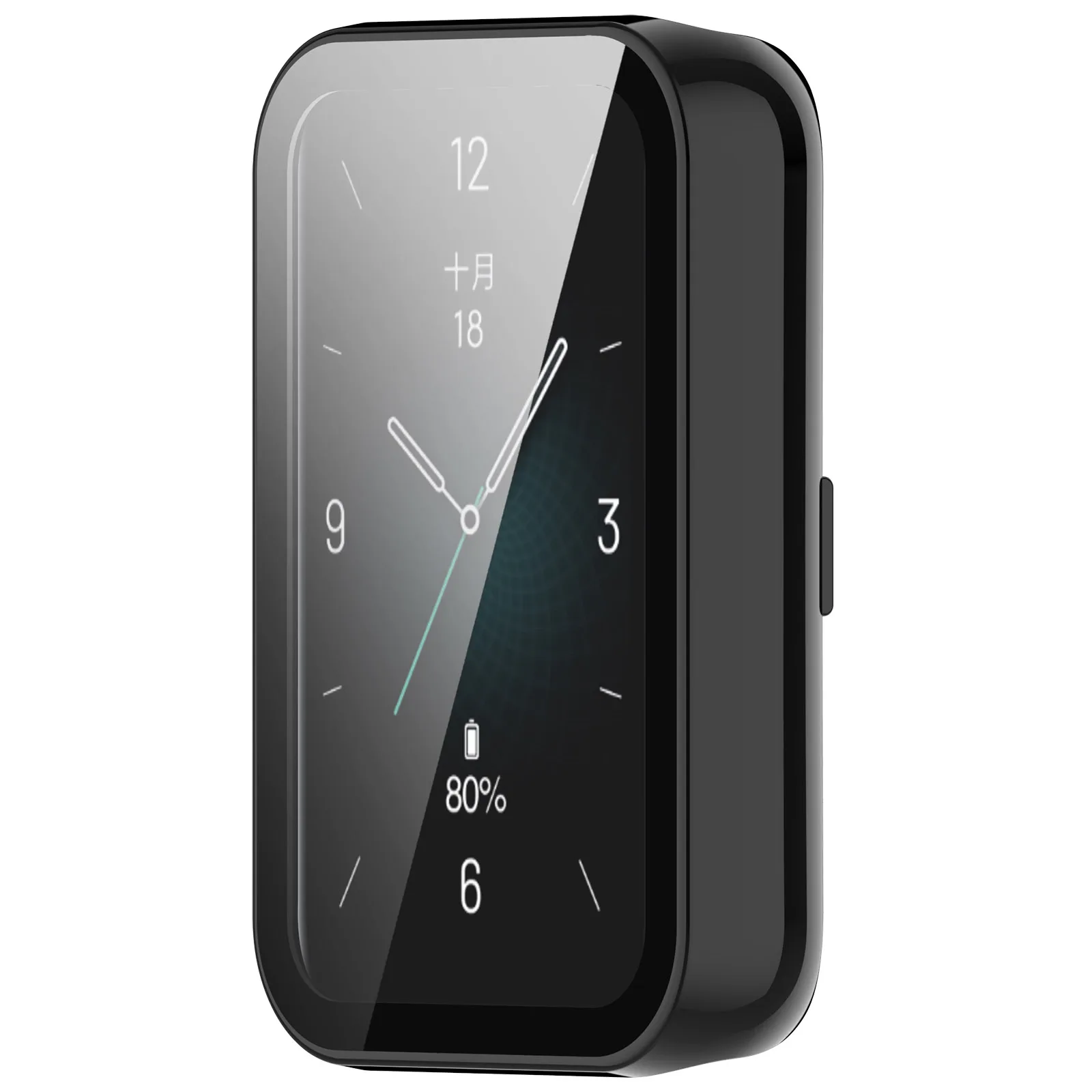 لساعة Honor Band 9 الصلبة من البولي كربونات وغطاء مقاوم للخدش مع طبقة شاشة من الزجاج المقسى - أسود