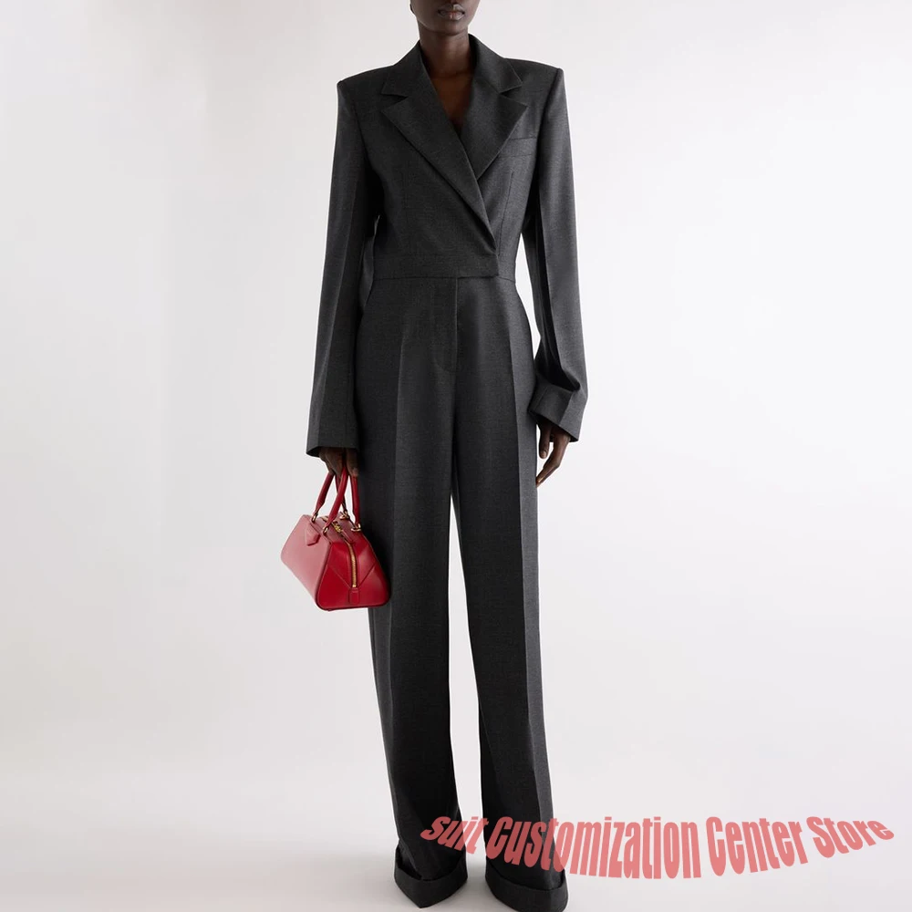 رمادي مصممة سترة نسائية السراويل مجموعات مخفي الصدر الشق التلبيب السترة دعوى 2 قطعة الأعمال الحديثة مكتب سيدة ملابس خارجية