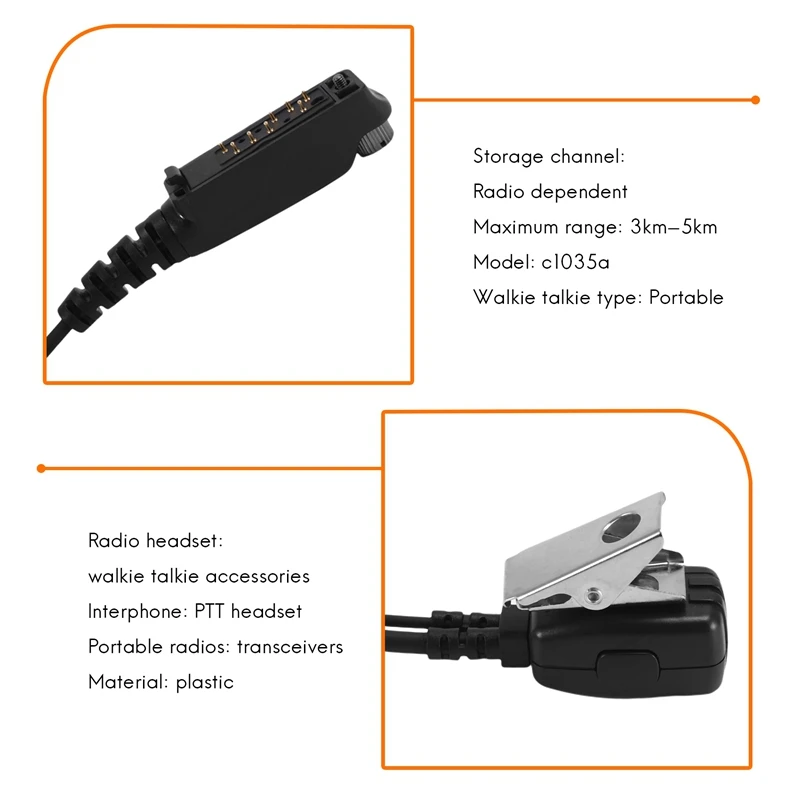 

N93RNEW! PTT MIC G Shape Earpiece Headset For Sepura STP8000 Walkie Talkie Ham Radio Transceiver Handy C1035A