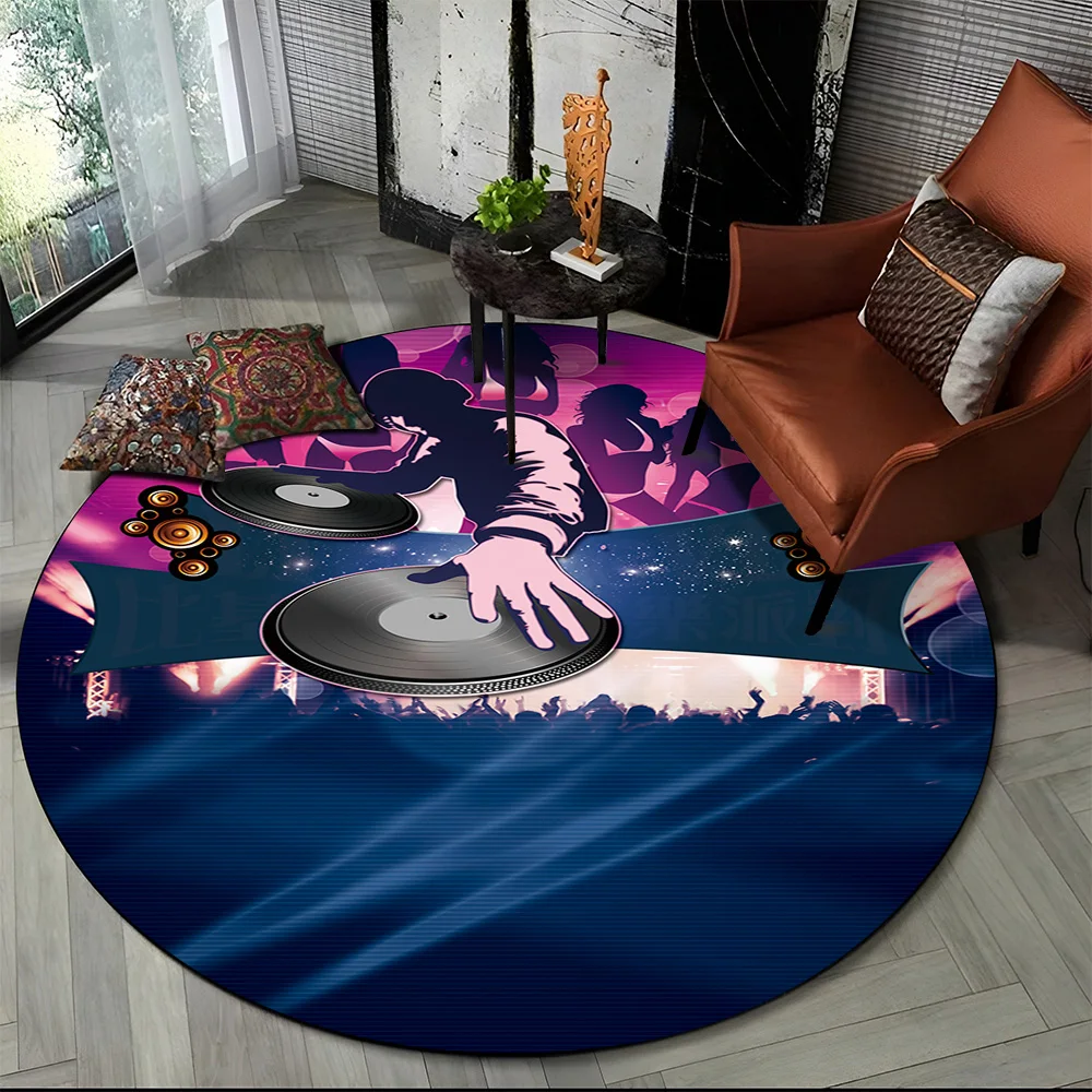 3D Musical Note Piano Art Round Carpet Rug for Living Room Bedroom Child Playroom Chair Decor,Pet Area Rug Non-slip Floor Mat