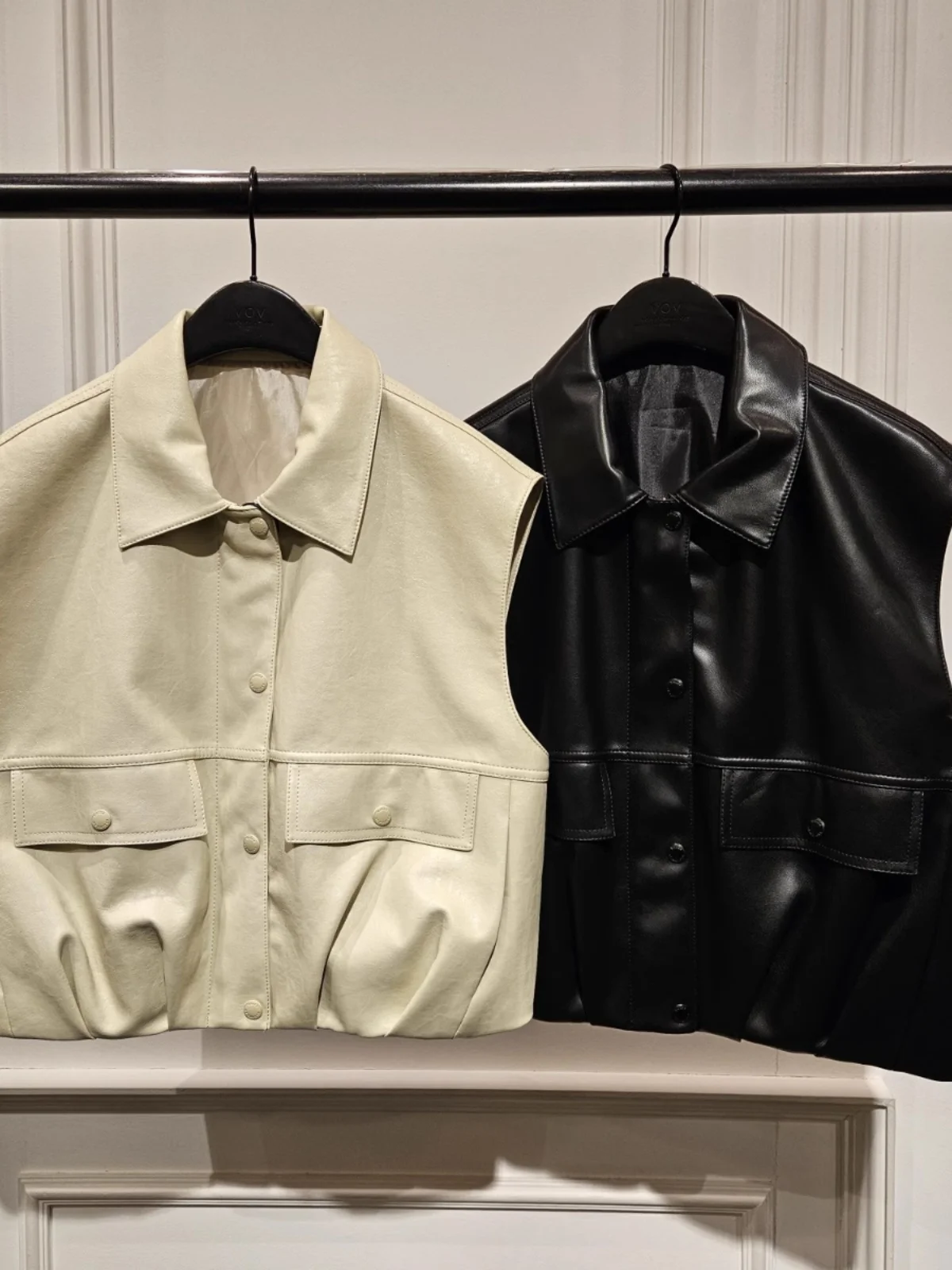 

Nok Xiaola, подлинный весенний новый бренд 2023, высококачественный крутой мотоциклетный кожаный жилет для девочек с воротником