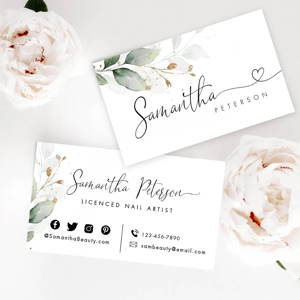 Individuelle Visitenkarten mit personalisiertem Logo, farbige Dankeskarten, Weihnachtsgrußkarten, Hochzeitseinladungen 9x5,4cm, doppelseitig – Detail 9