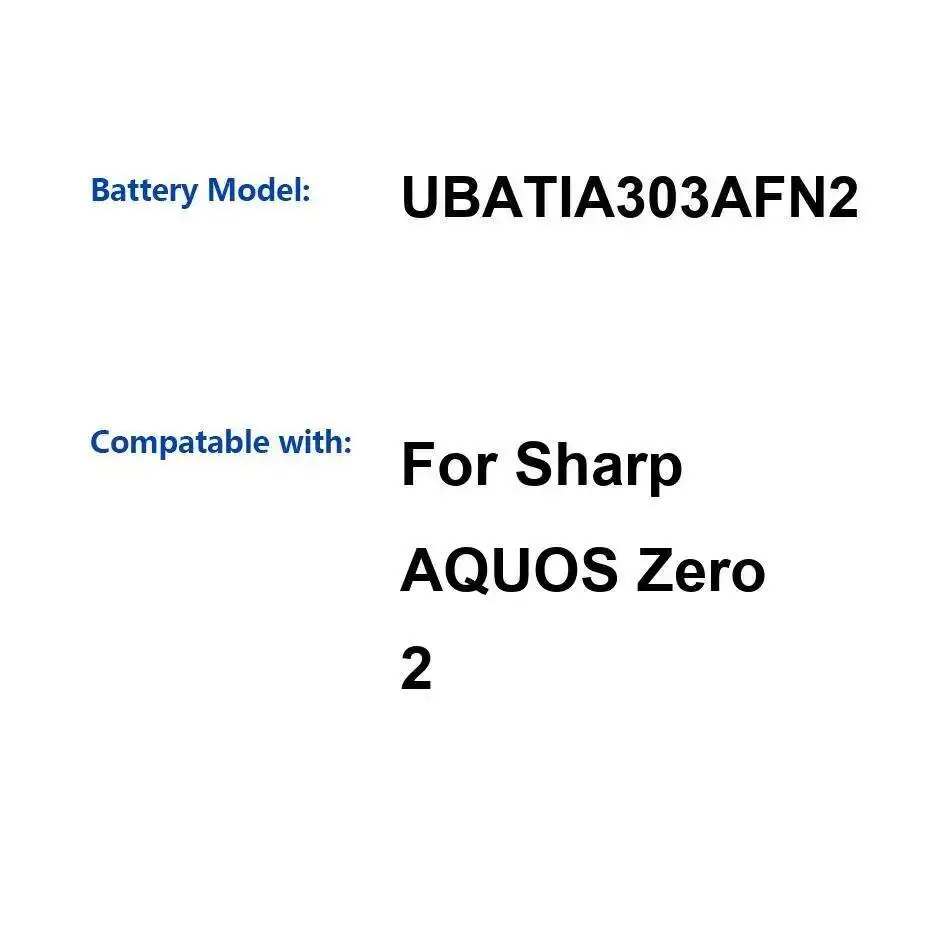 

Для Sharp Aquos Zero 2, долговечная батарея для мобильного телефона 3130 мАч, надежное питание UBATIA303AFN2