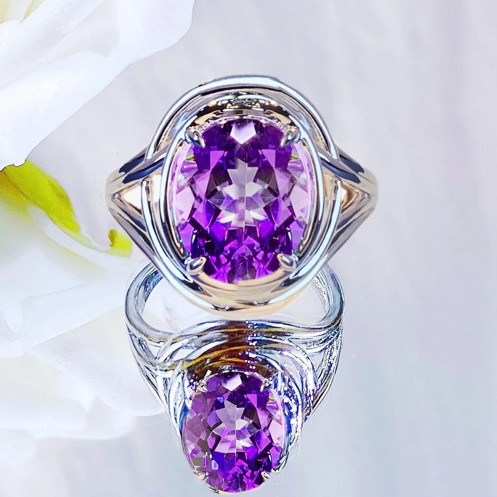

DIY accessories Love around Santorini amethyst treasure winding woven ring romantic fashionable niche simple versatile topa ston