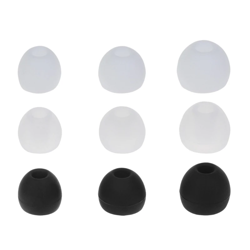 18pcs/ Soft Silicone Ear Tip Cover Replacement Earbuds Cover For In-Ear Headphones Earphones Access Black White Clear