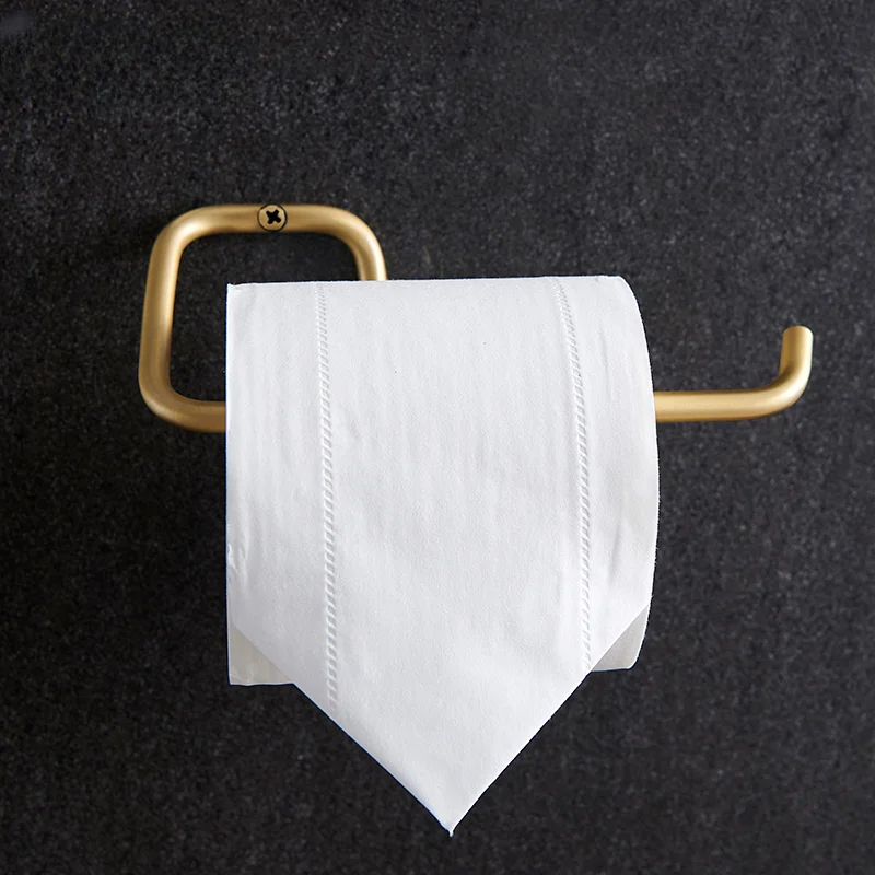 

Bathroom accessories Paper towel hook Simple brass toilet paper holder Gold roll paper holder