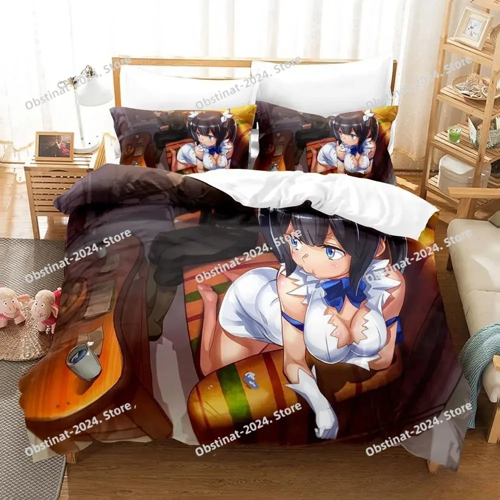 

New Is It Wrong To Try To Pick Up Girls In A Dungeon IV Part Bedding Set Anime three-piece Set Adult Kid Bedroom Duvetcover Sets