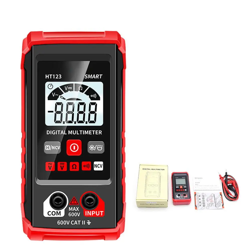 HT123 Smart Digital Multimeter Voltage Resistance Continuity Measurement Tester NCV Multimeter With Backlight