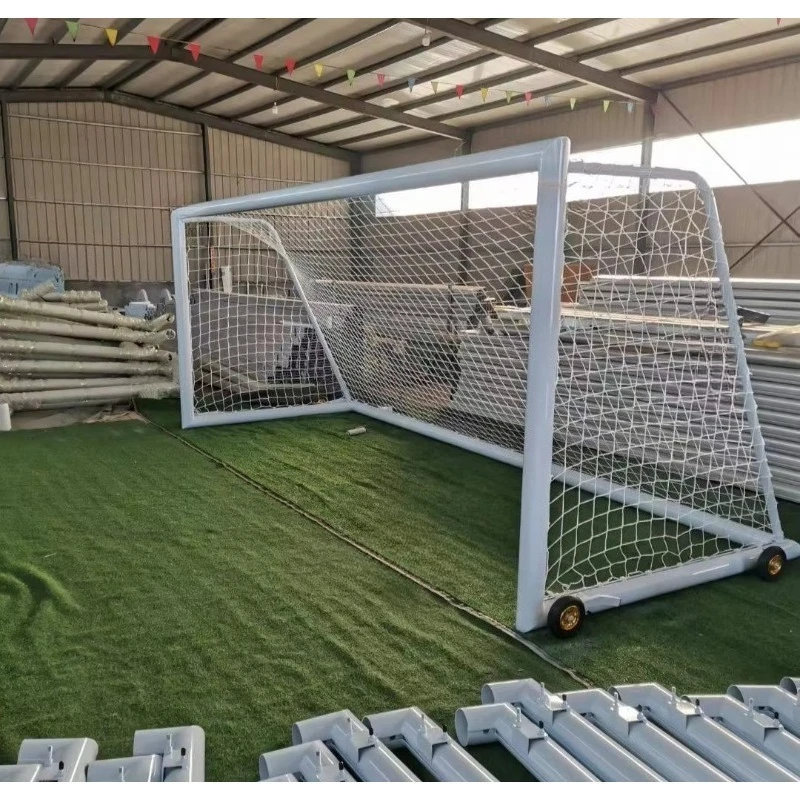 Standard Competition Soccer Goal 5-7-11 Player Detachable Movable Aluminum Alloy 5x2m White Outdoor for Children & Adults