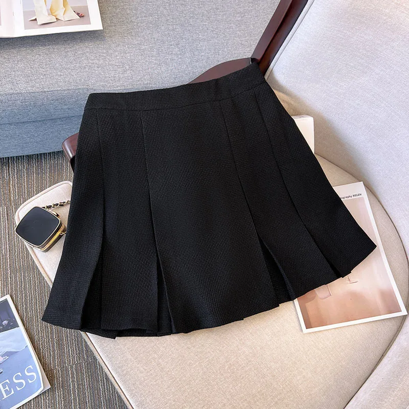 140Kg Plus Size Women Loose Solid A-Line Pleated Elastic Waist Skirt Hip 152cm 5XL 6XL 7XL 8XL