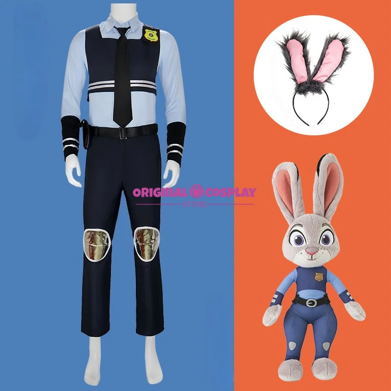 

New Zootopia Judy Bunny Costume Cosplay Carnival Birthday Party Clothing Full Sets Children's Women's