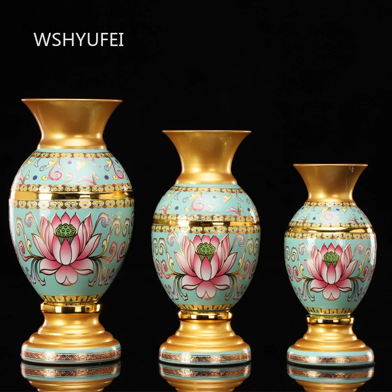 Offering Buddha Painted Vases Buddhist Temple Utensils Temple Pray for ness Feng Shui Offering Sacrifice Home Decor