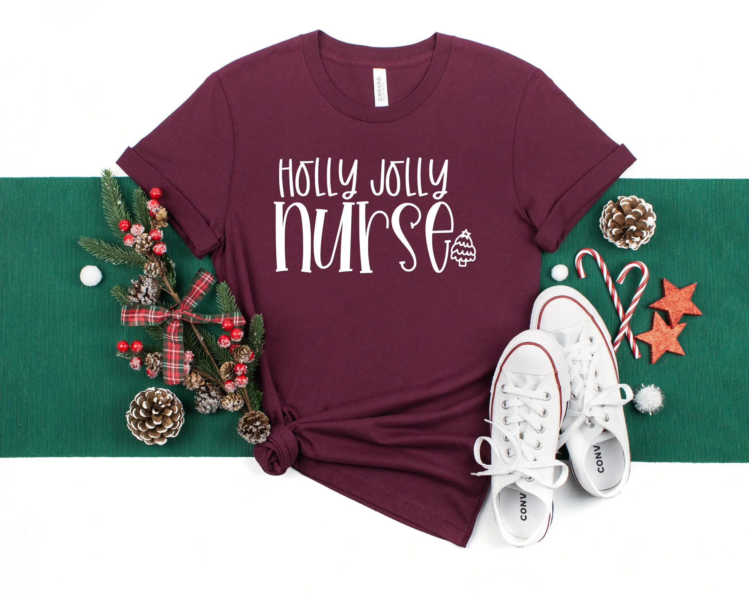 Holly jolly nurse shirt Christmas nursing life For RN tee