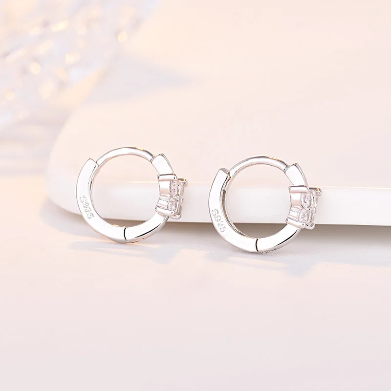 925 Sterling Silver New Jewelry Fashion Crystal Butterfly Hoop Earrings For Women XY0124