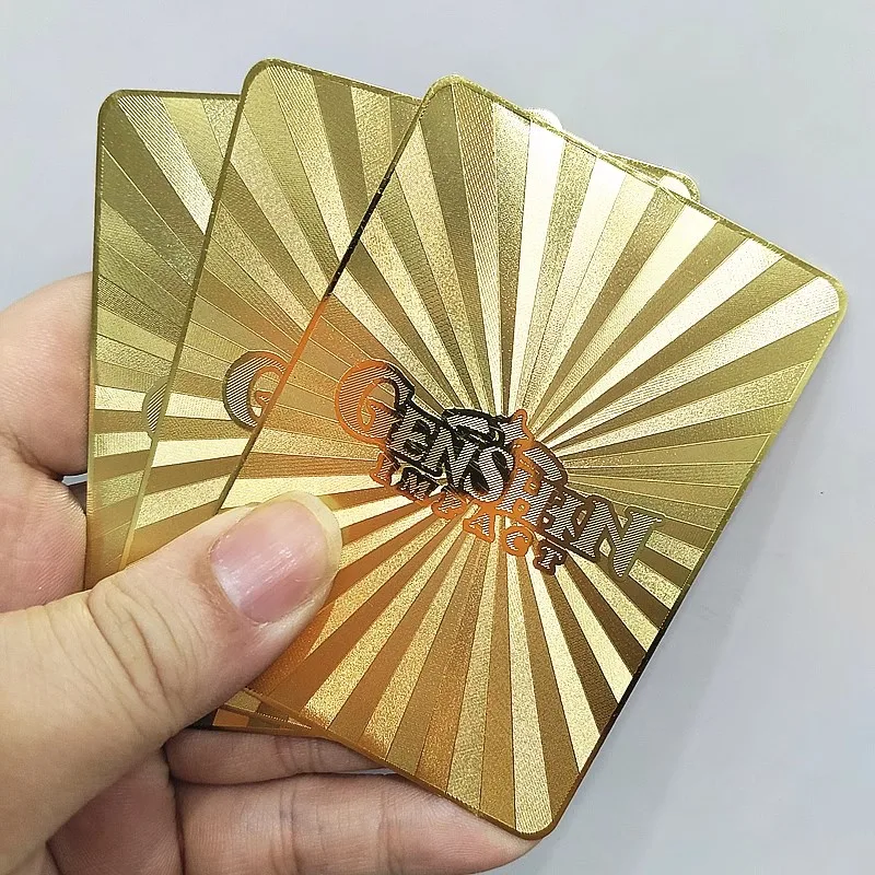 88X63Mm Diy Self Made Genshin Impact Yoimiya Shenhe Collection Card Gold Card Alloy Metal Card Game Anime Card Gift Toys