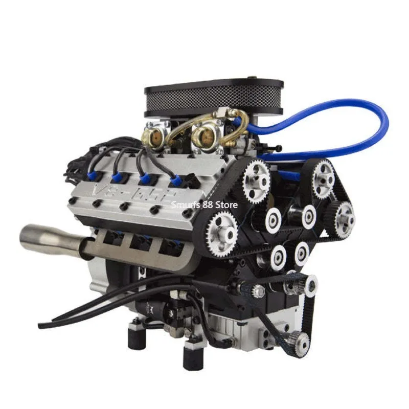 GS V8 Engine Model 78CC Metal Four-Stroke Eight-Cylinder Gasoline Engine Water-cooled Internal Combustion Engine Model Toys Gift