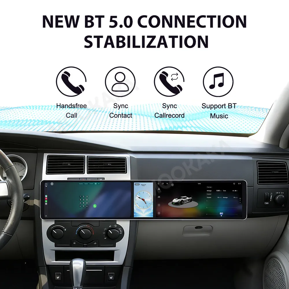 Android 15 Dual 12.3 Inch Triple Screen For Dodge Charger Magnum 2004-2007 Auto Stereo Radio Multimedia Player GPS CarPlay DSP