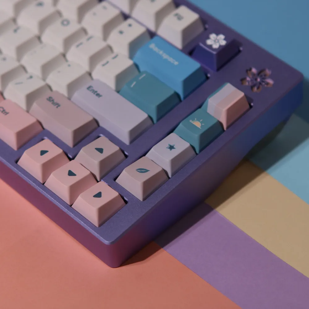 Teclas de diseño personalizado para teclado mecánico, teclas PBT originales de 142 teclas de nuevo estilo, perfil de cereza, para tarde en la noche, ISO Enter