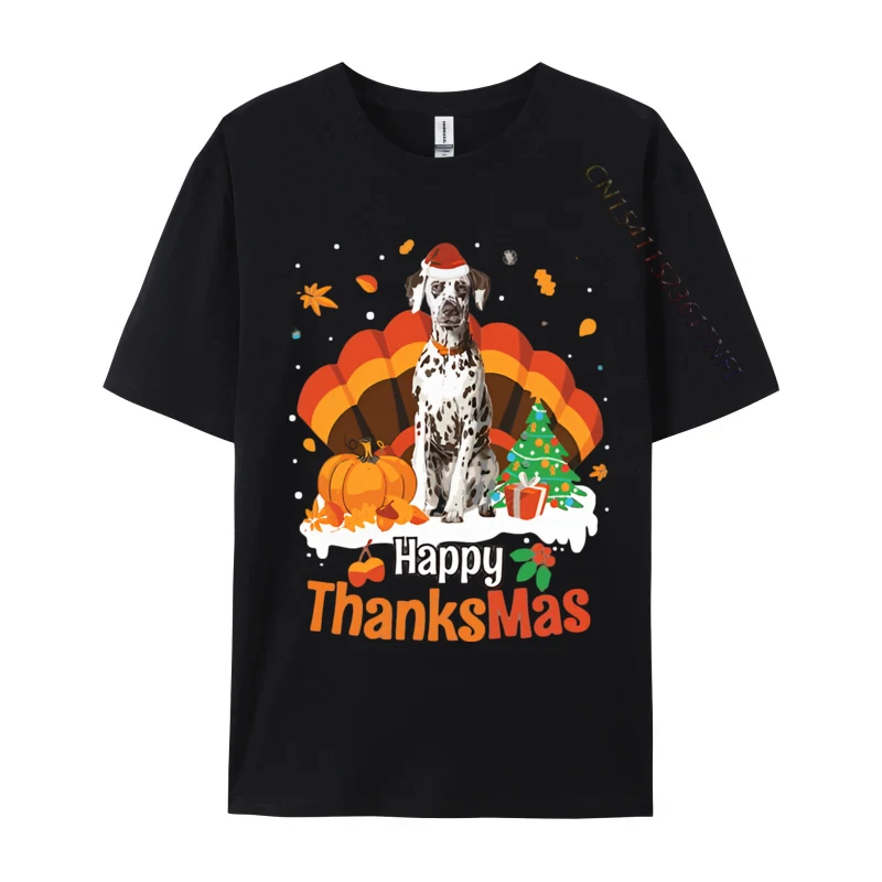 Christian Tshirt Men Thanksgiving Dalmatian Happy Thanksmas T-shirt Men Cotton T Shirts Top Tee Shirts Novelty