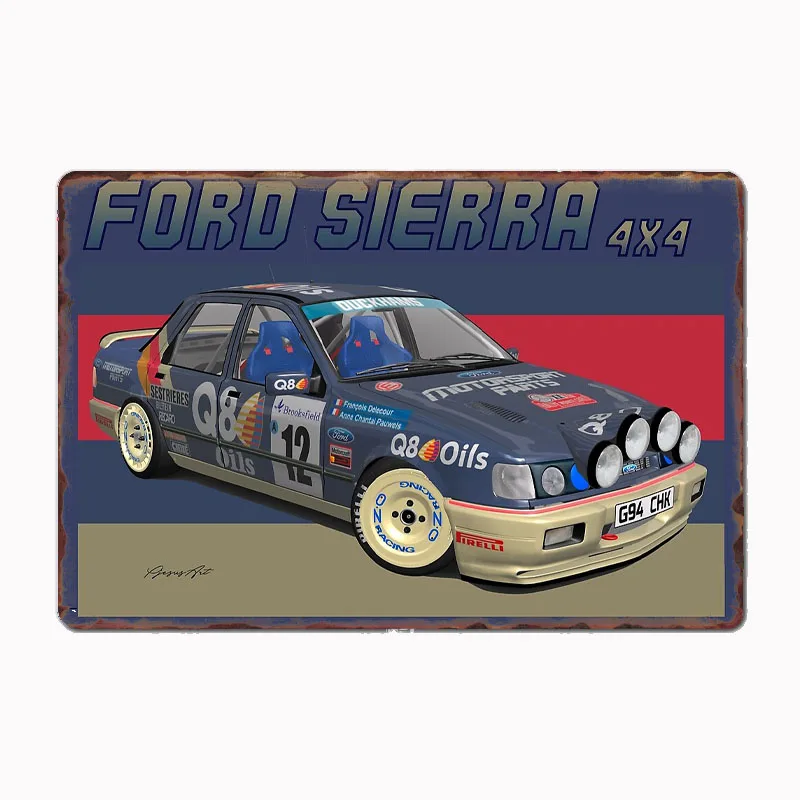 

GrA Sierra Sapphire RS Cosworth 4X4 Metal Sign Poster Garage Room Decor Automobile Club Custom Tin Vintage Home Wall Decor