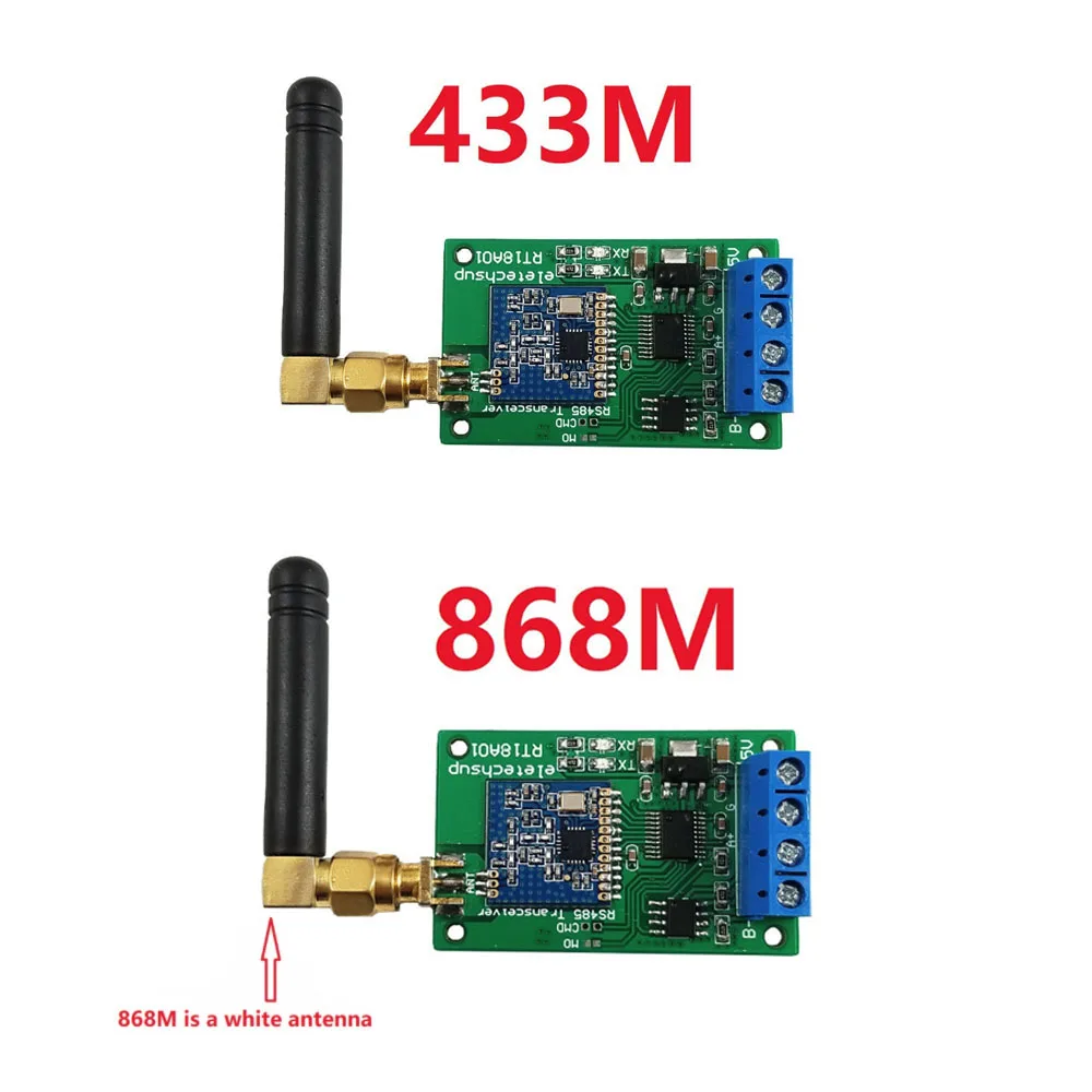 1Pcs RT18A01 RS485 Transceiver Wireless Repeater 485 Master-slave control 433M 868M FSK Uhf Module Antenna