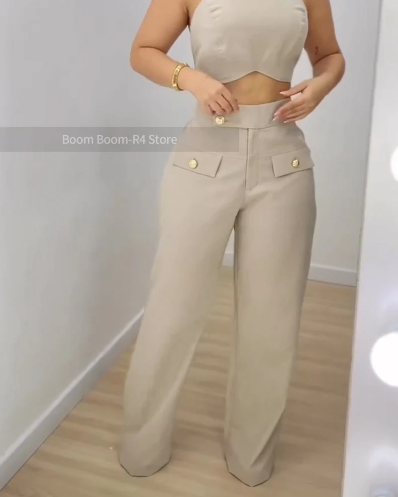 Loose, wide-leg suit pants Summer Soft Ice Silk Jeans Women Elastic Waist Wide Leg Pants Femme Thin Loose Casual Ankle Length