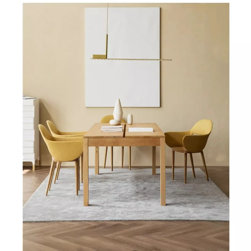 

Simple modern log color dining table rectangle