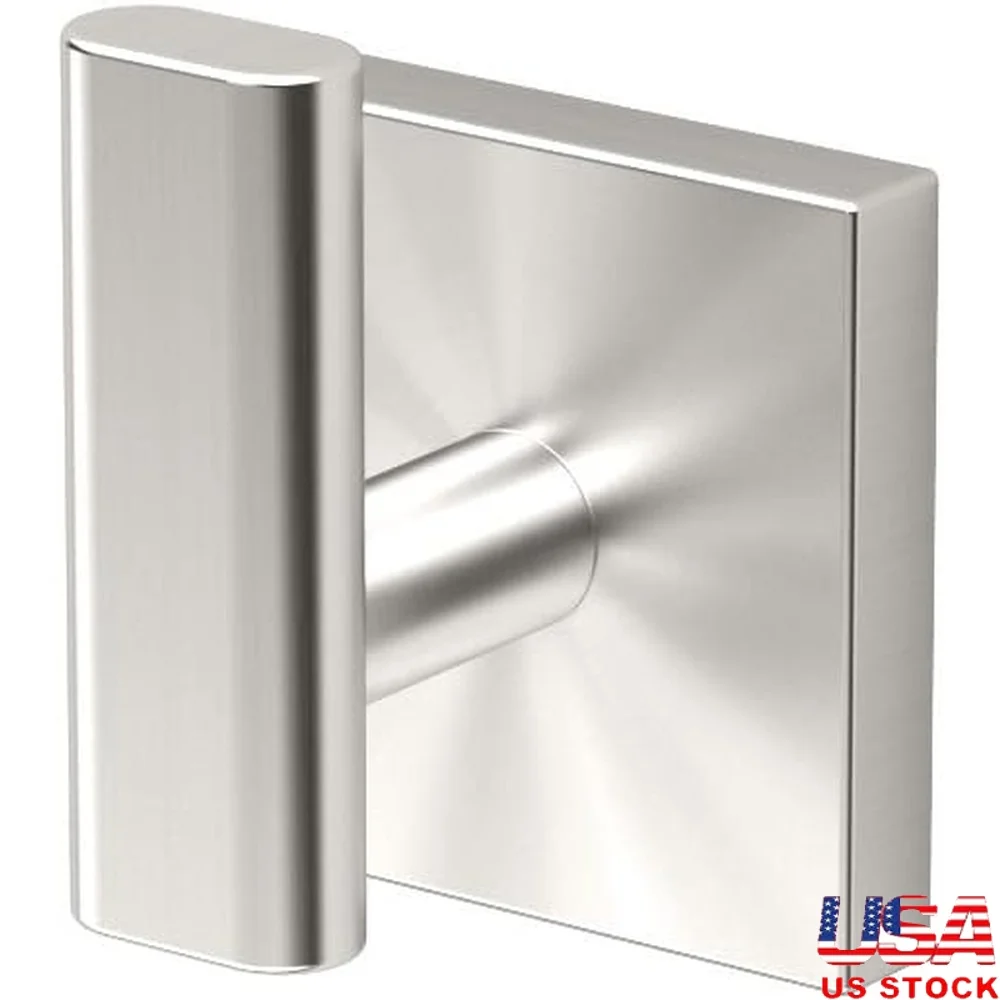 

Handcrafted Satin Nickel Robe Hook Durable Metalwork Bathroom Towel Clothes Holder Easy Mounting Hardware Included Minimalistic