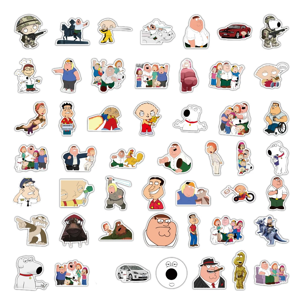 10/30/50/100 sztuk Family Guy naklejki Cartoon DIY Graffiti Skateboard bagaż Laptop wodoodporna Anime dzieci naklejki kalkomanie zabawki