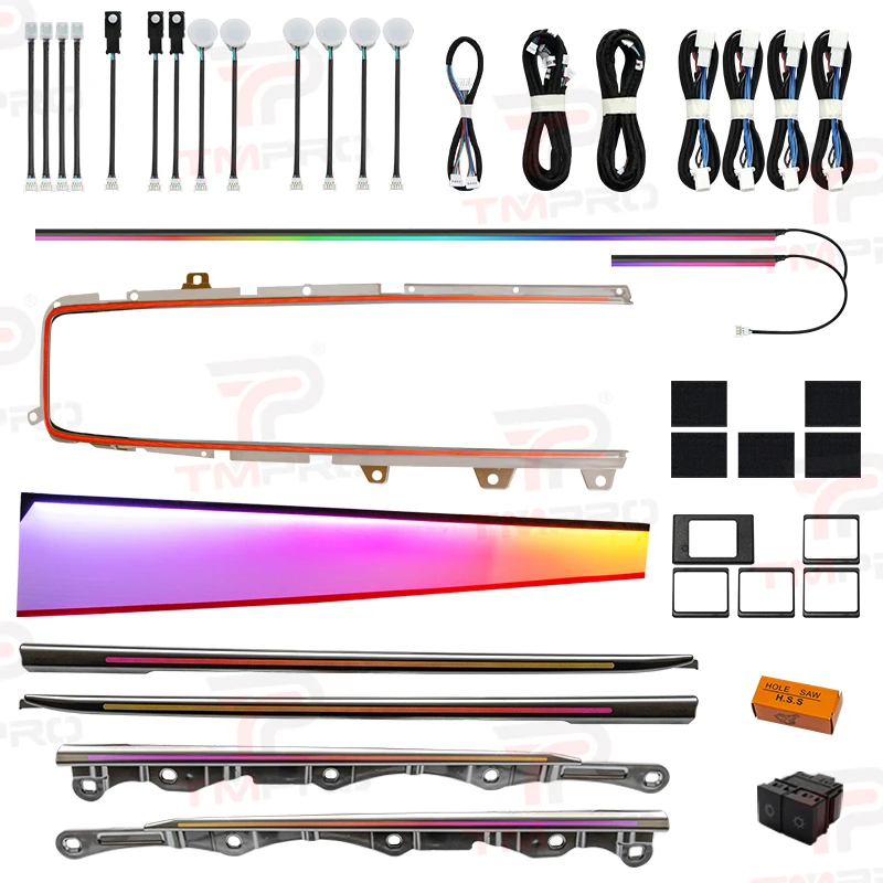 64 Colors LED Ambient Lighting With Safety Assistance System For Toyota Camry 2023-2024 Car Interior Decoration Accessories