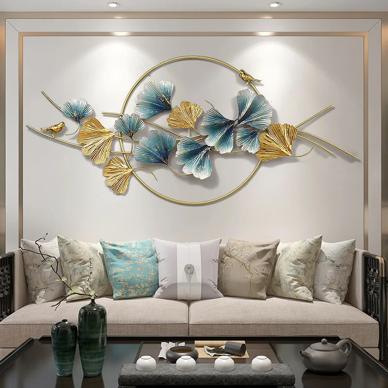 

Ginkgo Biloba Wall Hanging Living Room Sofa Background Wall Decoration Pendant Bedroom Wall Decoration Metal Wall Decoration