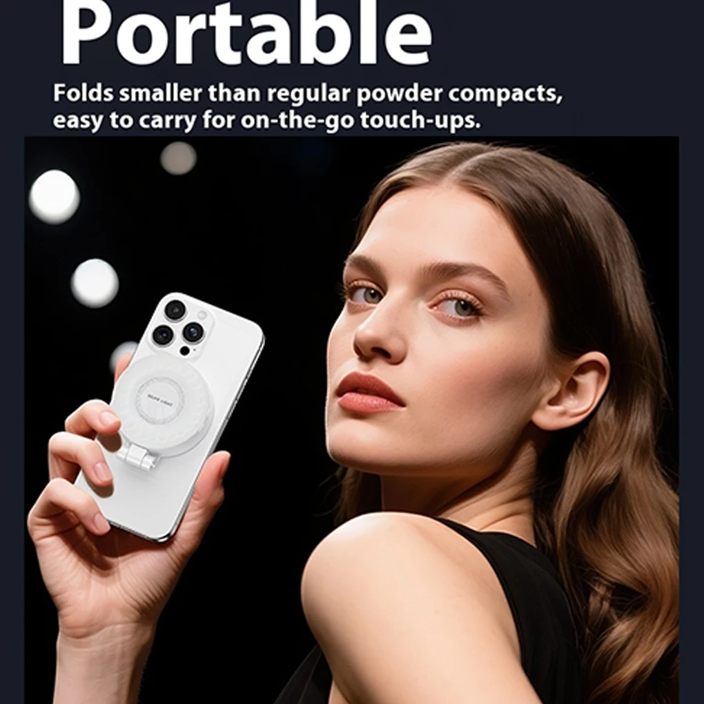 Innovative Selfie Fill Light Magnetic Rings Light Brightness For Smartphone Vlogs/Photography black