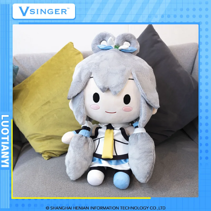 In Stock Original Bilibili Vsinger Luo Tianyi Plush Toys Fufu Dolls 50Cm Kawaii Anime Figurine Collection Toys for Kids Gift