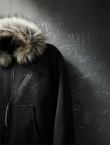 Autumn Winter Y2k Women Aesthetic Harajuku Faux Fur Collar Hoodies Clothes Graphic Hip Hop Punk Gothic Zip Up Hoodies 2026 new