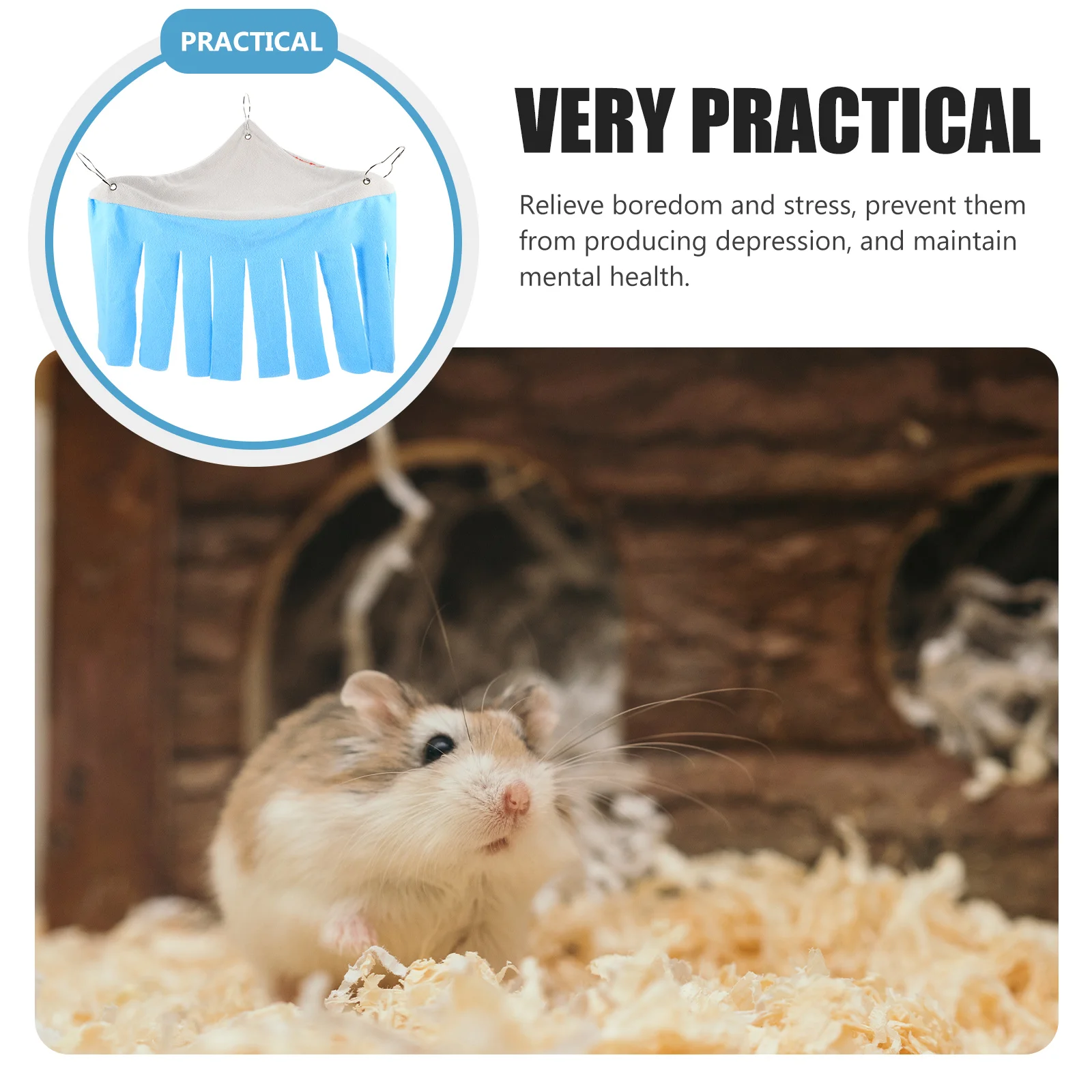 Tempat Tidur Hamster Model Pondok Hutan, Hammock, Tempat Persembunyian, Tenda Tidur Hewan Peliharaan yang Tahan Lama, Tempat Tidur Sudut untuk Guinea Pig, Chinchilla, Tikus, dan Hewan Kecil Lainnya