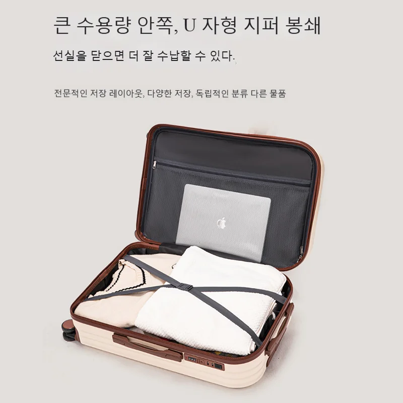 الأمتعة 20 22 24 26 28 بوصة سعة كبيرة حقيبة عربة مع حامل الكأس الأسطوانة حقيبة السفر رحلة عمل حقيبة #5