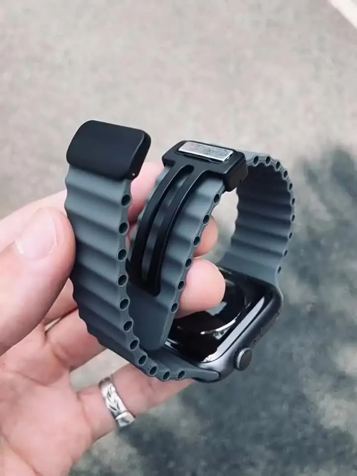 Ocean Strap for Apple Watch 10 9 8 7 Ultra Band 46mm 45mm 49mm 44mm 41/42mm Silicone Magnetic Sport Bracelet iWatch Series se 6