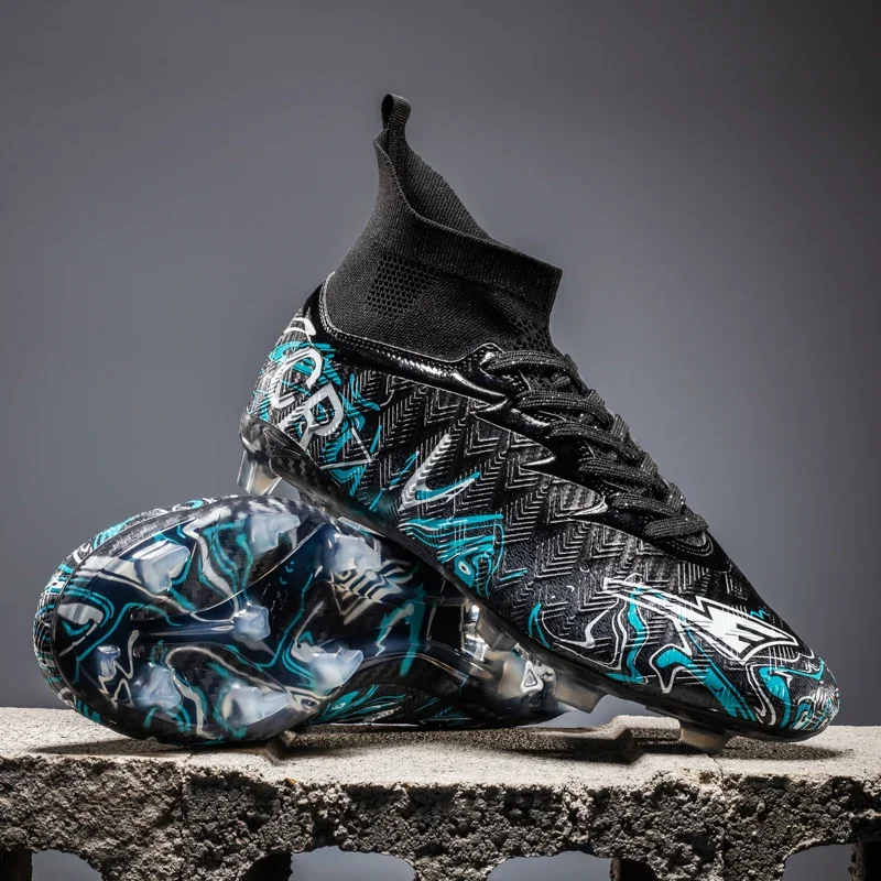 

Professional Soccer Shoes Soccer Cleats Mens Football Cleats High-Tops Non-Slip Spikes for Big Boys Wide Training Sneaker