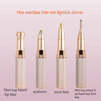 4in1Electric Lipstick Shaver Ladies' Eyebrow Pencil Automatic Eyebrow Trimmer Shaving Knife Nose Hair Armpit Hair Removal Device