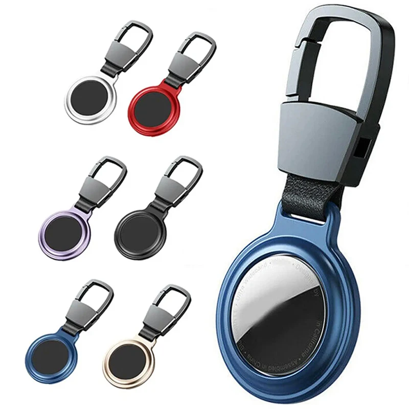 Luxury Metal Magnetic Adsorption Cover For Apple Airtag Locator Protective Sleeve Case For Air Tags Keychain Protector Bumper