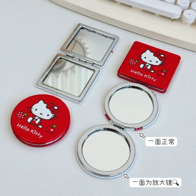 Genuine Hello Kitty Double Sided Small Makeup Mirror Portable Cute Cartoon Ins Style Girl Heart Pocket Mirror
