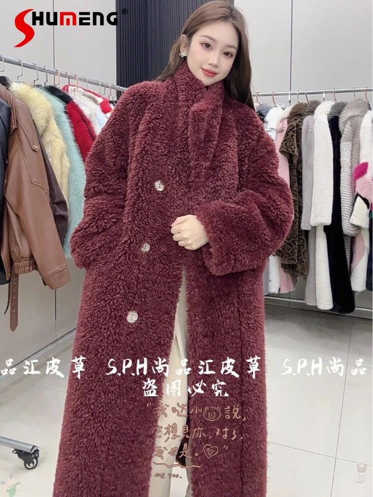 

Women's Faux Fur 2025 Winter New Long Elegant Fashion Thickened Coats Feminine Long Sleeve Solid Color Stylish Faux Fur Jackets