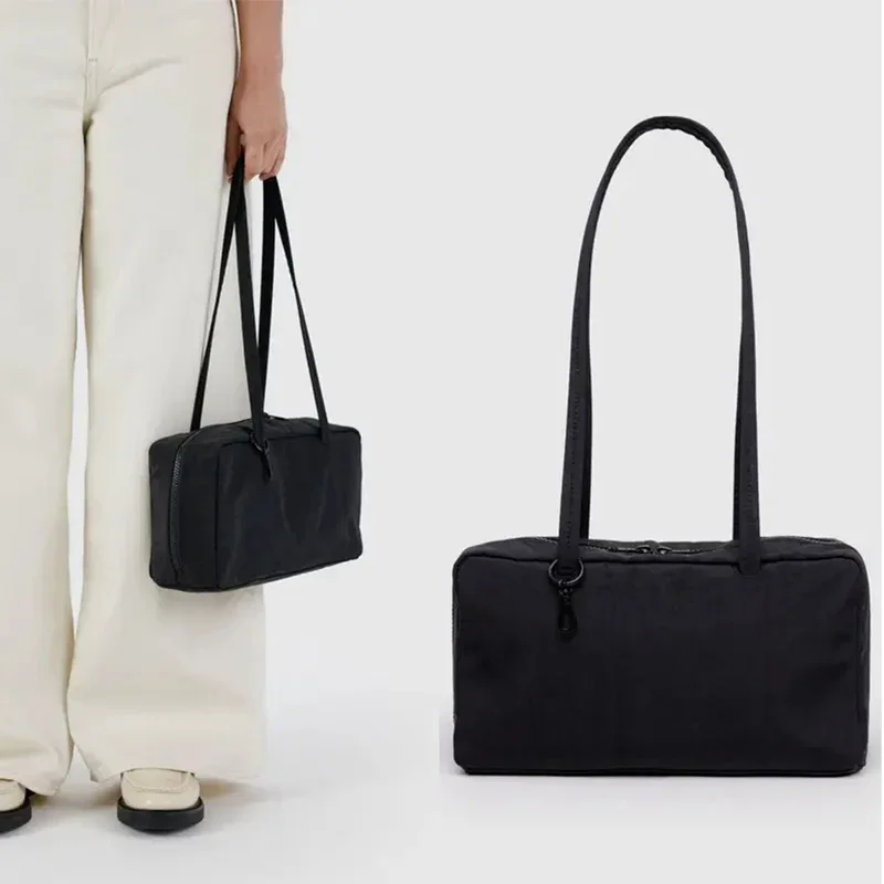 

Сплошной цвет, простая квадратная сумка, нишевая брендовая дизайнерская холщовая сумка, большая вместимость, универсальная сумка на плечо, популярная легкая сумка-тоут