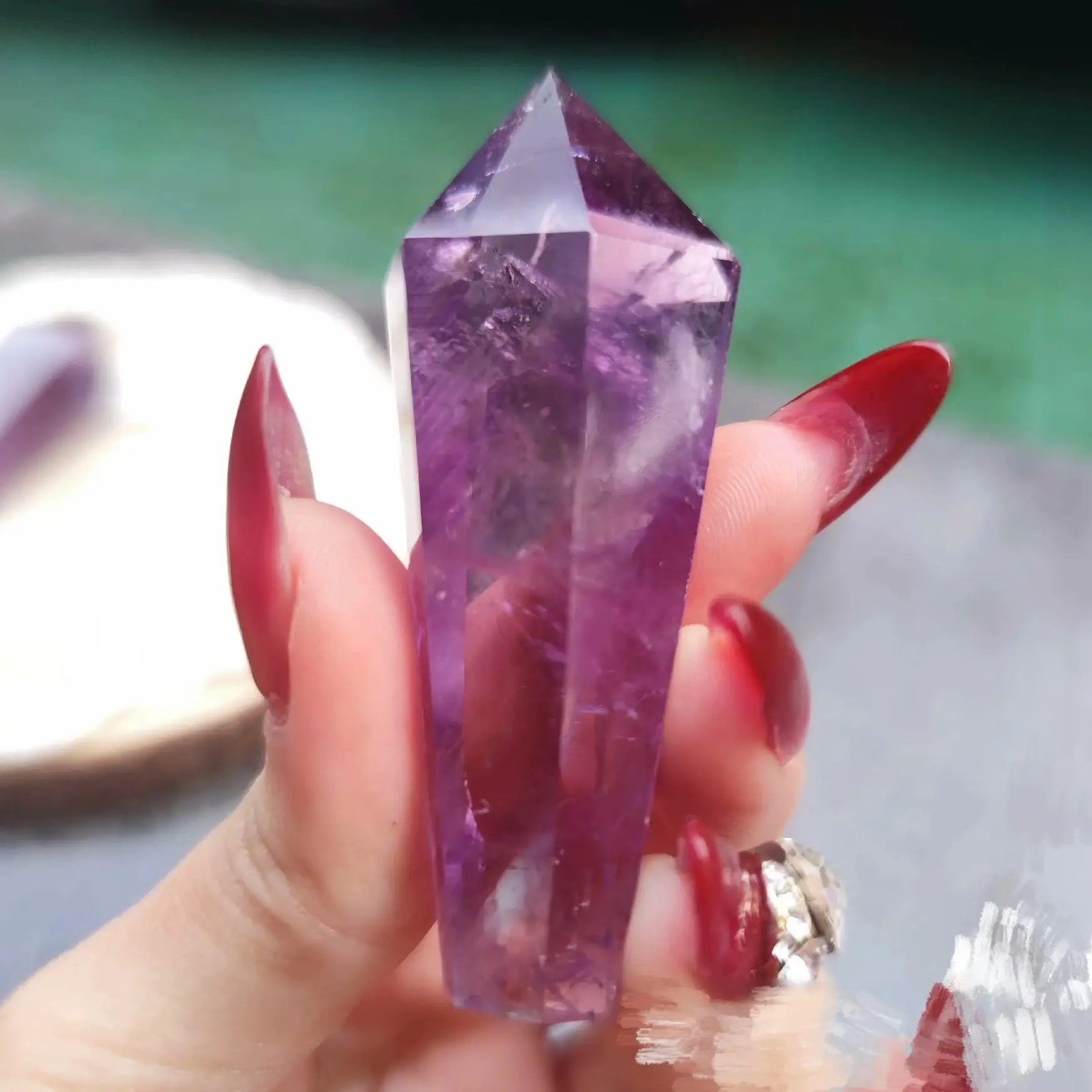 High Quality Natural Crystal Brazilian Amethyst Wand Tower Point Gemstones Healing Mineral Energy Home Decorations Gift